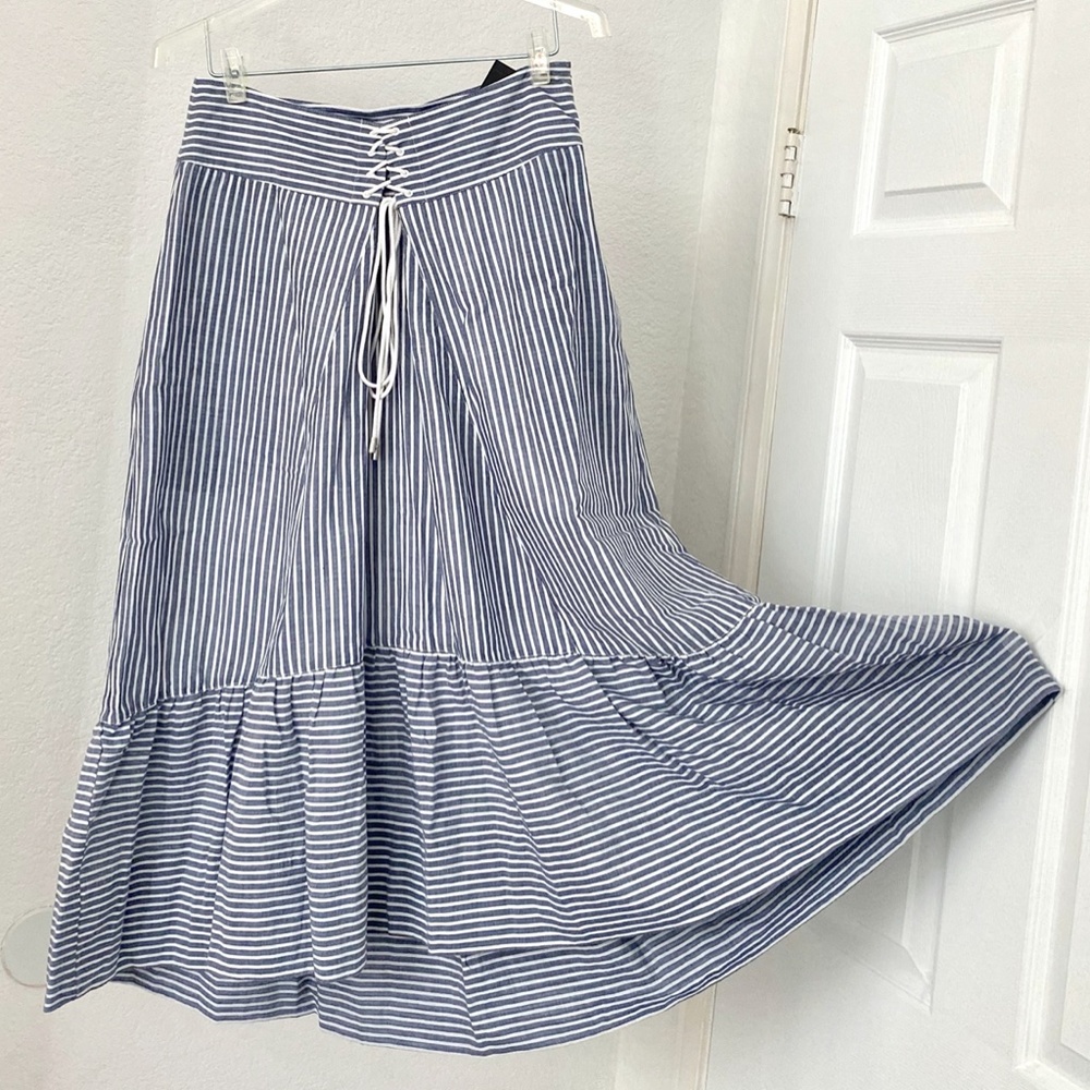 NWT Tahari Irena Striped Corset Skirt High-Low